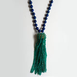 Lapis and Green Onyx Tassel Necklace