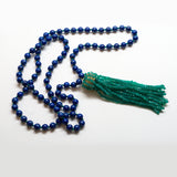 Lapis and Green Onyx Tassel Necklace