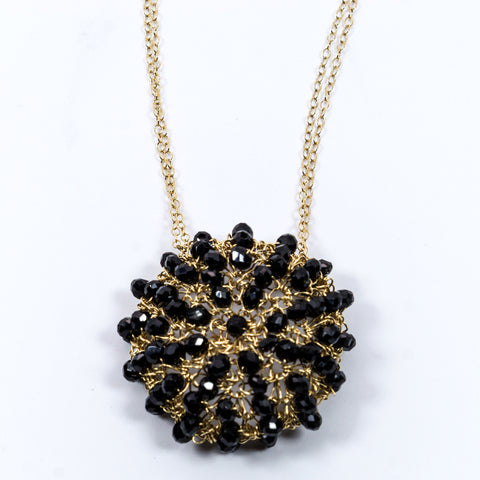 Black Spinel Crochet Necklace