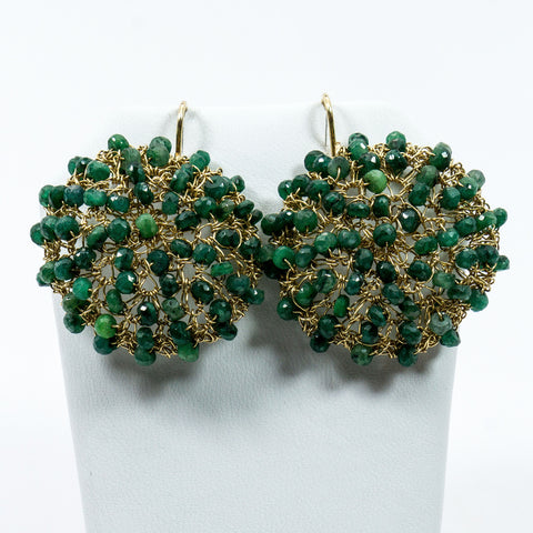 Emerald Crochet Earrings