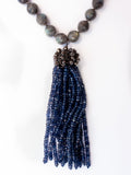 Labradorite and Iolite Tassel Necklace
