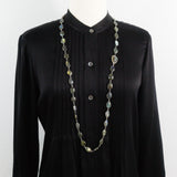 Labradorite Stations and Labradorite Pave Diamonds Connector Necklace