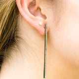 Pave Diamond Bar Earrings