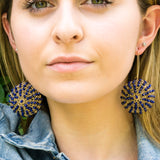 Lapis Wire Crochet Earrings