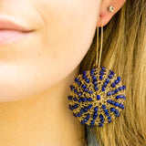 Lapis Wire Crochet Earrings