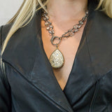 Rose Cut Diamonds and Crystal Quartz Necklace