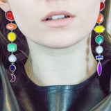 Rainbow Pave Diamonds Earrings