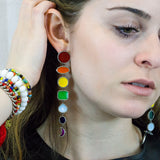 Rainbow Pave Diamonds Earrings