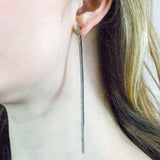 Long Diamond Flexible Stick Earrings