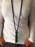 Lapis and Green Onyx Tassel Necklace